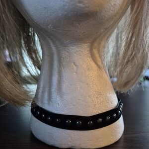 Studded Black Velvet Choker Necklace